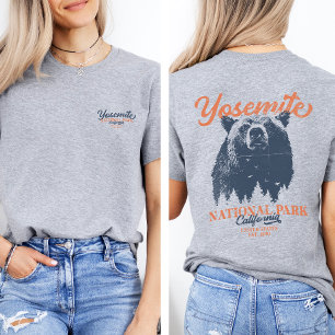 Retro Yosemite National Park California Black Bear T Shirt