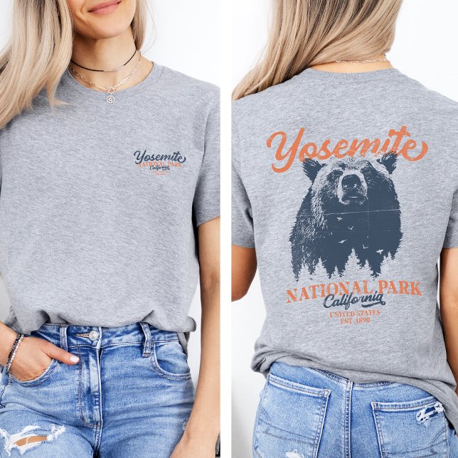 Retro Yosemite National Park California Black Bear T Shirt (Skapare uppladdad)