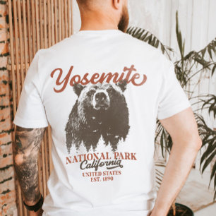 Retro Yosemite National Park California Black Bear T Shirt