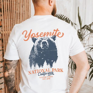 Retro Yosemite National Park California Black Bear T Shirt
