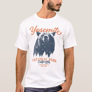 Retro Yosemite National Park California Black Bear T Shirt