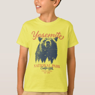 Retro Yosemite National Park California Black Bear T Shirt