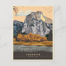 retro Yosemite National Park halv Dome California Vykort