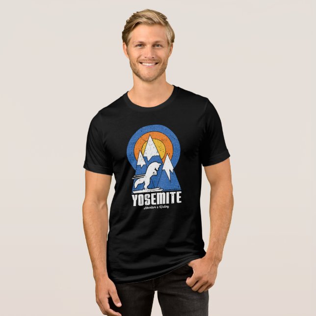 Retro Yosemite Ski White Fox T-Shirt (Framsida Full)