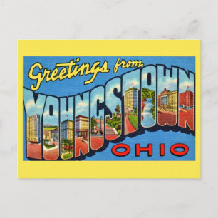 Retro Youngstown Ohio Hälsning Vykort