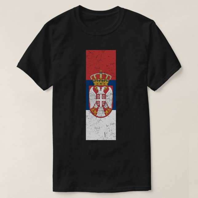 Retro Zastava i Grb Srbije T Shirt (Design framsida)