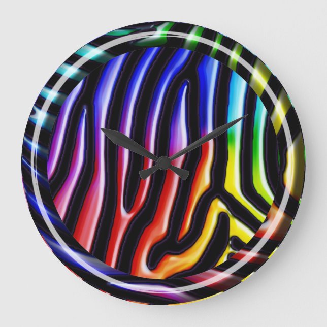 Retro Zebra 1-klocka Stor Klocka (Framsida)