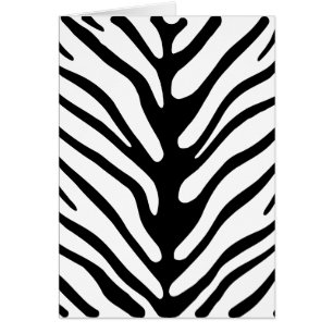 Retro Zebra Rand Motif Hälsningskort