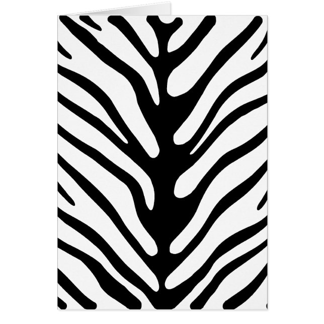 Retro Zebra Rand Motif Hälsningskort (Framsidan)