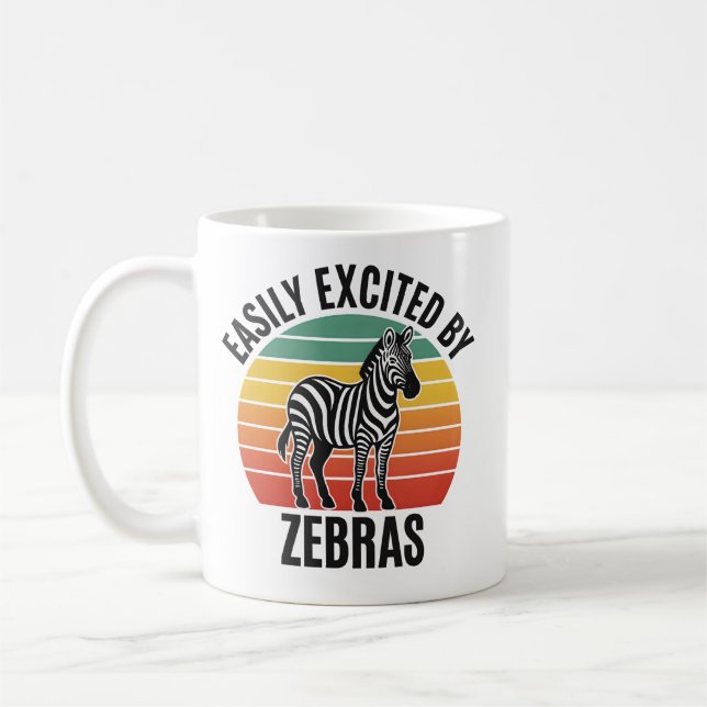 Retro Zebra Sunset with Fun Wild Spirit Kaffemugg (Vänster)