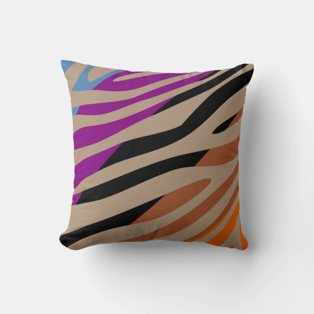 Retro Zebra tryck Skin Mönster 2 Kudde (Framsida)