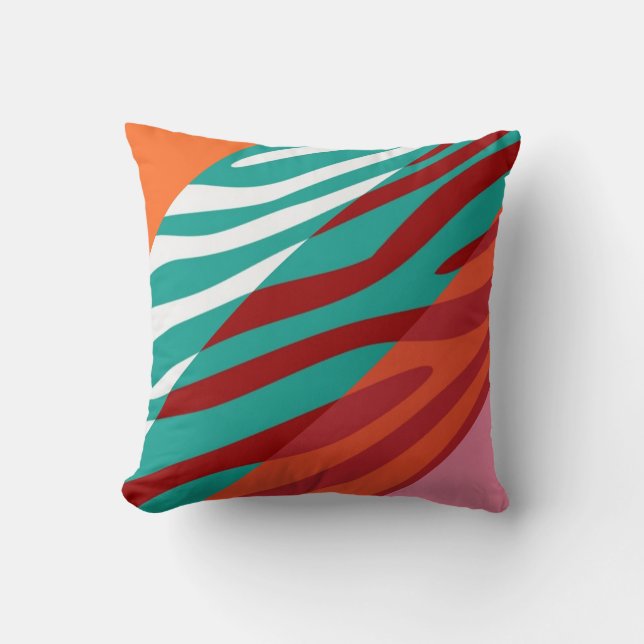 Retro Zebra tryck Skin Mönster 8 Kudde (Framsida)