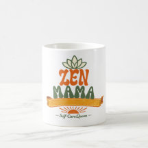 Retro Zen Mama Yoga Lotus Boho Kaffemugg