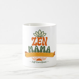 Retro Zen Mama Yoga Lotus Boho Kaffemugg