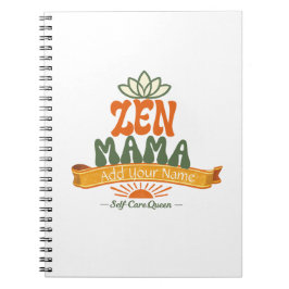 Retro Zen Mama Yoga Lotus Personalized Art Noteboo Anteckningsbok