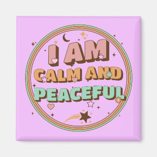 Retro Zen Vibes Jag är Lugn och fredlig Magnet