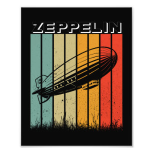 Retro Zeppelin Dirisible Airship Zepelin Zepplin Fototryck