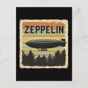 Retro Zeppelin Dirisible Airship Zepelin Zepplin Helg Vykort