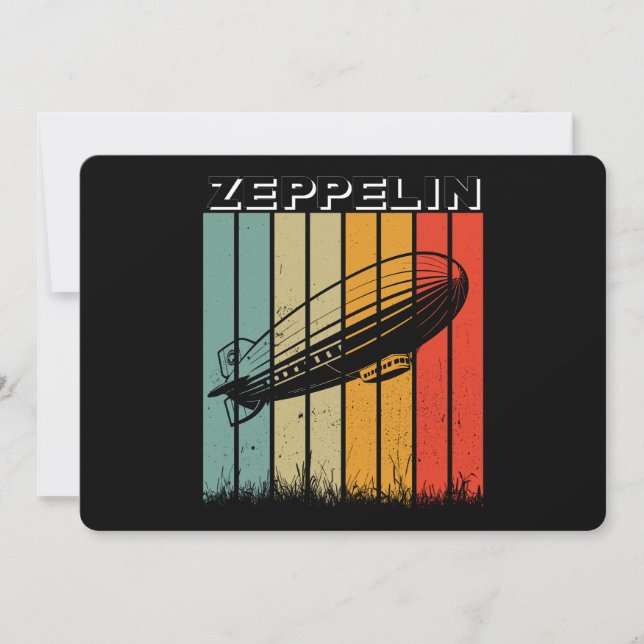 Retro Zeppelin Dirisible Airship Zepelin Zepplin Inbjudningar (Framsida)