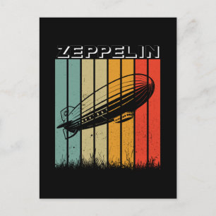 Retro Zeppelin Dirisible Airship Zepelin Zepplin Vykort