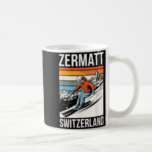 Retro Zermatt Schweiz skidort kul alpint Kaffemugg