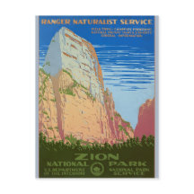 Retro Zion National Park Service Resemålningaffisc