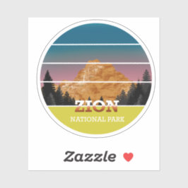Retro Zion National Park Sunset Vintage Utah Klistermärken