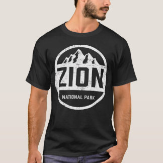 Retro Zion National Park Utah Berg Kvinnor Män T Shirt
