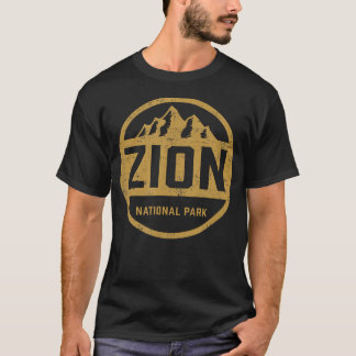 Retro Zion National Park Utah Berg Kvinnor Män T Shirt