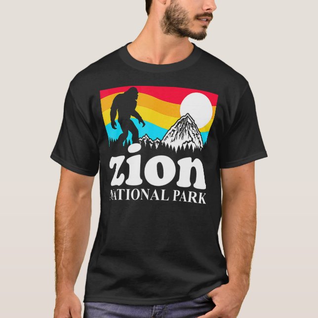 Retro Zion National Park Utah T Shirt (Framsida)