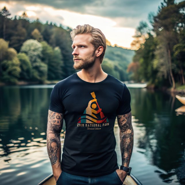 Retro Zion nationalpark Kayaking T Shirt (Skapare uppladdad)