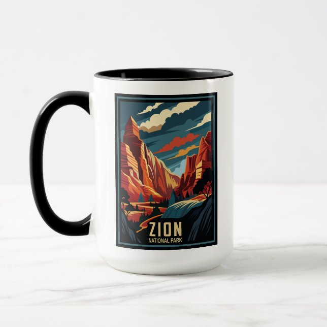 Retro Zion nationalpark Mugg (Vänster)