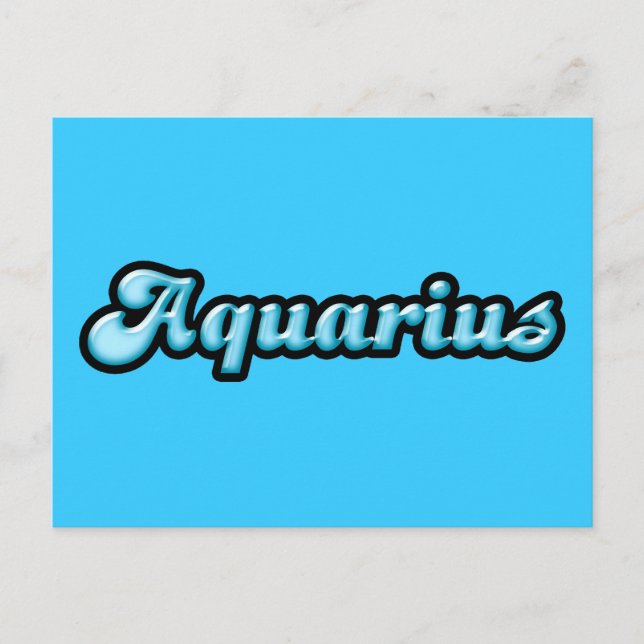Retro Zodiac Aquarius Vykort (Framsida)