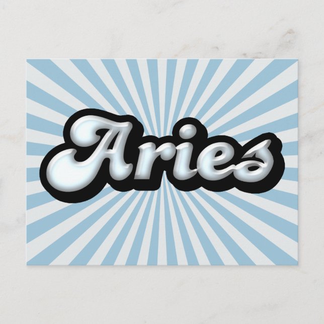 Retro Zodiac Aries Vykort (Framsida)