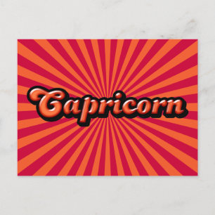 Retro Zodiac Capricorn Vykort