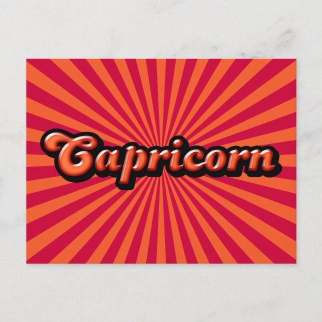 Retro Zodiac Capricorn Vykort (Framsida)
