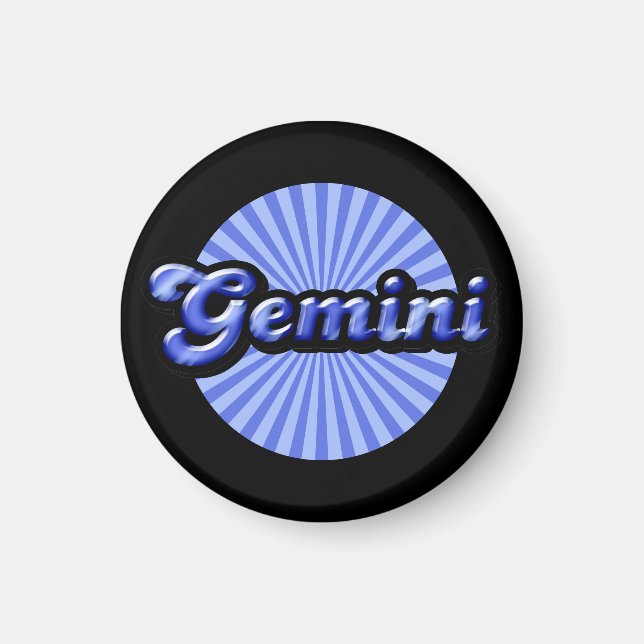 Retro Zodiac Gemini Magnet (Framsidan)