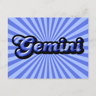 Retro Zodiac Gemini Vykort