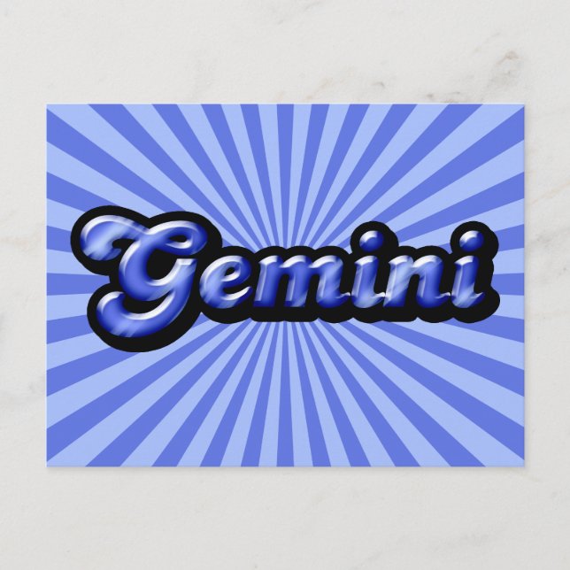 Retro Zodiac Gemini Vykort (Framsida)