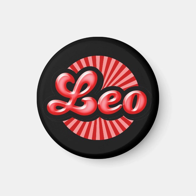 Retro Zodiac Lejonet Magnet (Framsidan)