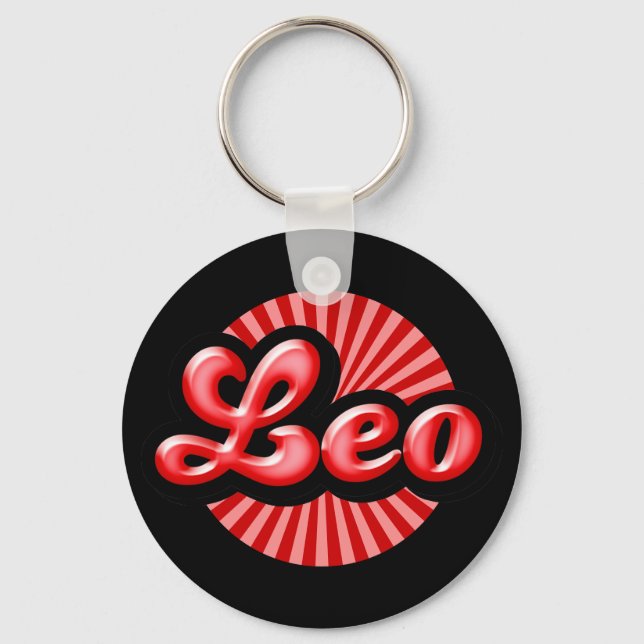 Retro Zodiac Lejonet Nyckelring (Framsida)