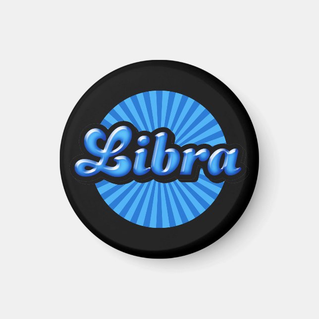 Retro Zodiac Libra Magnet (Framsidan)