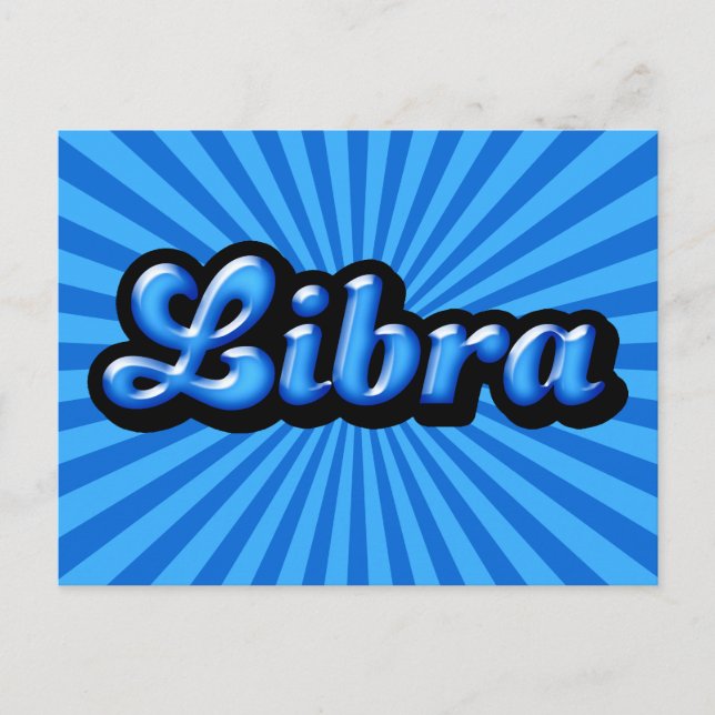 Retro Zodiac Libra Vykort (Framsida)