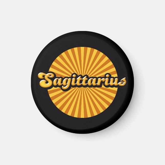 Retro Zodiac Sagittarius Magnet (Framsidan)