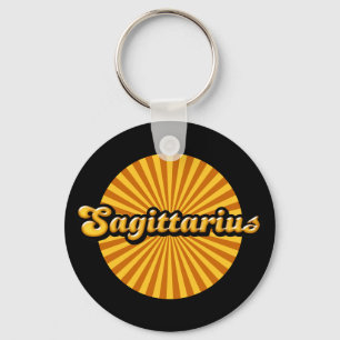 Retro Zodiac Sagittarius Nyckelring
