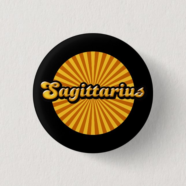 Retro Zodiac Sagittarius Pinback-knapp Knapp (Framsida)