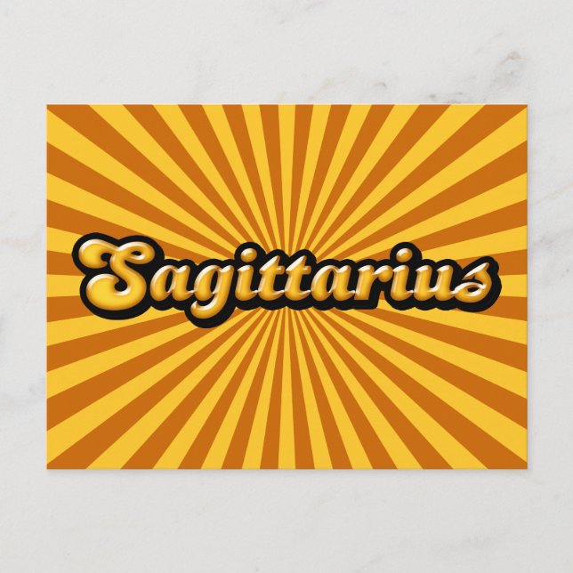 Retro Zodiac Sagittarius Vykort (Framsida)