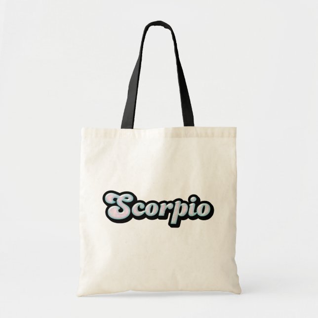 Retro Zodiac Scorpio Tote Bag Tygkasse (Framsidan)