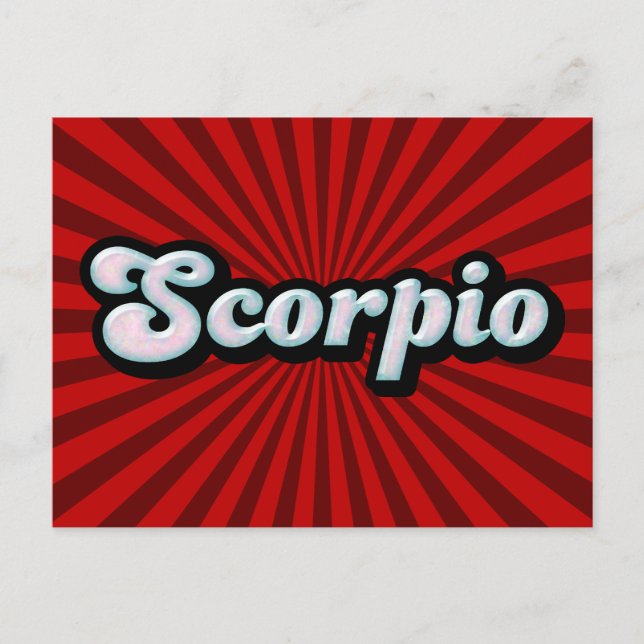 Retro Zodiac Scorpio Vykort (Framsida)