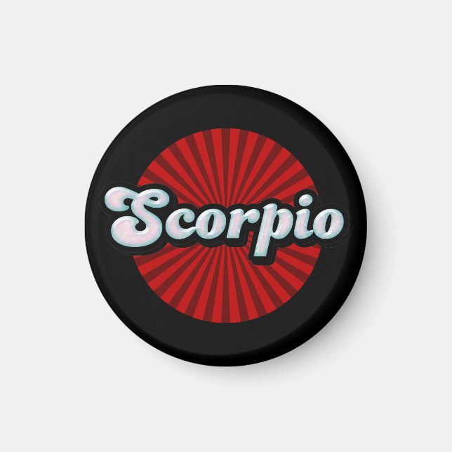 Retro Zodiac Skorpionen Magnet (Framsidan)